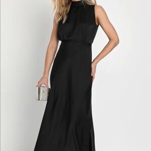 Black satin gown